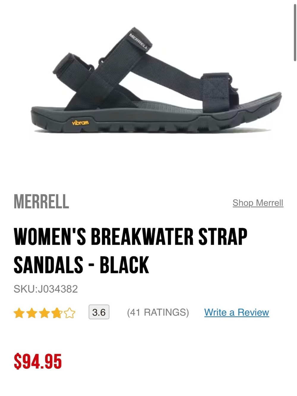 Merrell Breakwater Mega Grip Kahuna Sandals Size 6 NWOT never worn Like NEW